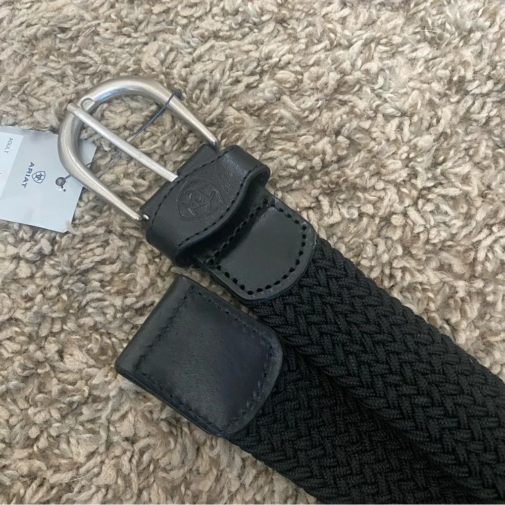 NWT Ariat Men’s Black One Rail Woven Belt Size XS/S